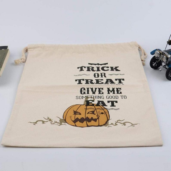 Large Halloween Trick or Treat drawstring bag - Picture 4 of 4